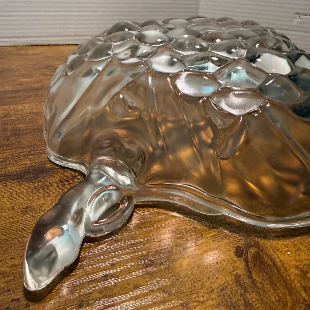 Vtg MCM Clear Glass Grape Cluster Serving 13